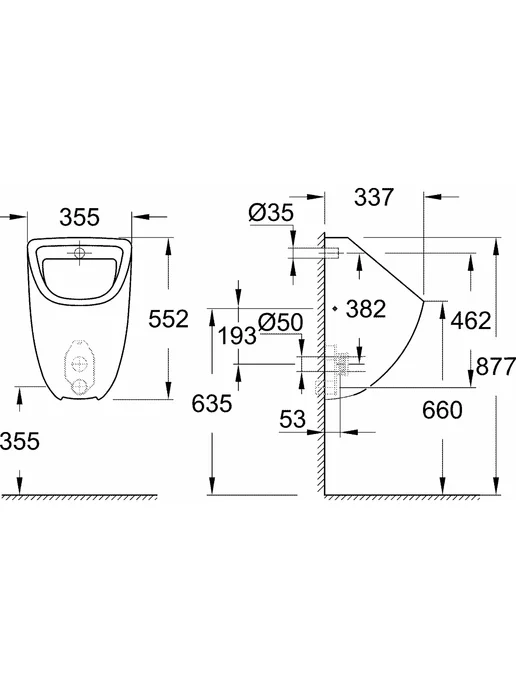 Grohe Писсуар Bau Ceramic 39438000, белый, фото 3