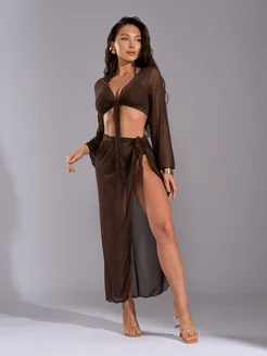 BoChikWear Купальник раздельный 4в1 бикини с юбкой и накидкой - фото 2