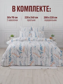 Постельное белье комплект ЕВРО с простыней хлопок 100%, фото 2