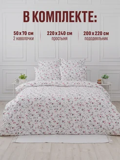 Постельное белье комплект ЕВРО с простыней хлопок 100%, фото 2