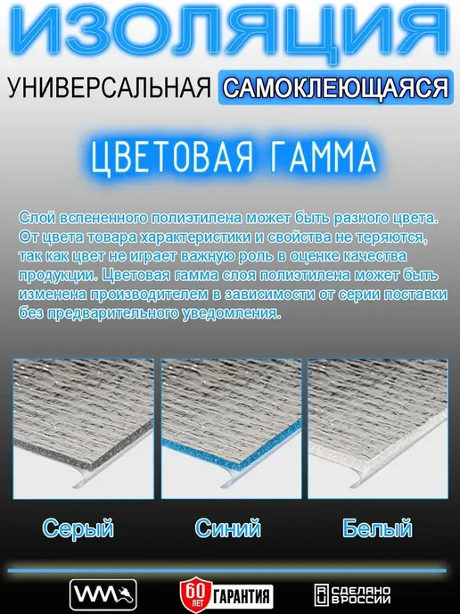 WarmMat Теплоизоляция самоклеющаяся 8 мм 7 м, 7 м, фото 7
