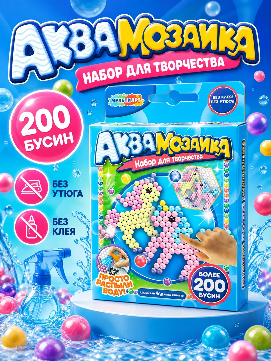 Аквамозаика для девочек водная мозаика набор для творчества