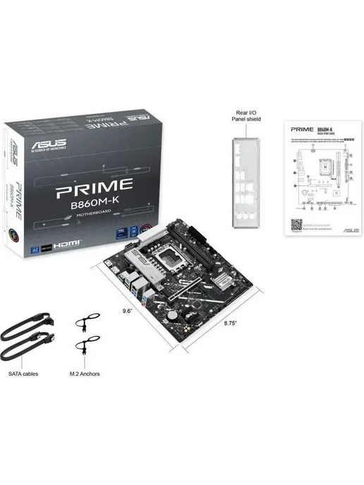 Asus Материнская плата PRIME B860M-K LGA1851 Intel B860 mATX RTL, вариант, фото 6