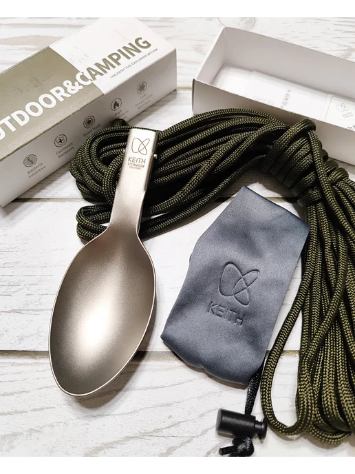 Keith Titanium Ложка походная складная титановая 22г большая, 22 г, фото 2