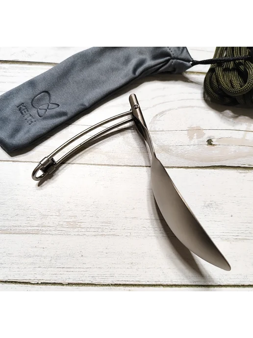 Keith Titanium Ложка походная складная титановая 22г большая, 22 г, фото 7