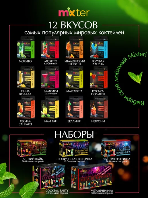 Mixter Набор коктейлей Cocktail party Твоя лучшая вечеринка, вариант, фото 6