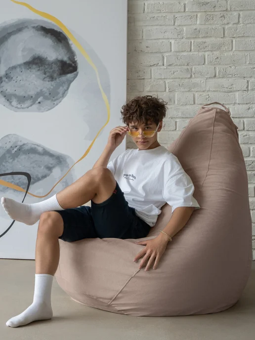 CoolPouf Кресло мешок 4XL велюр большое взрослое, вариант, фото 2