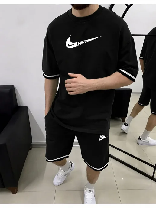 BOUTIQUE 86 Костюм спортивный с шортами летний, черный
