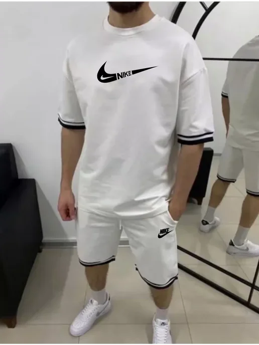 BOUTIQUE 86 Костюм спортивный с шортами летний, белый