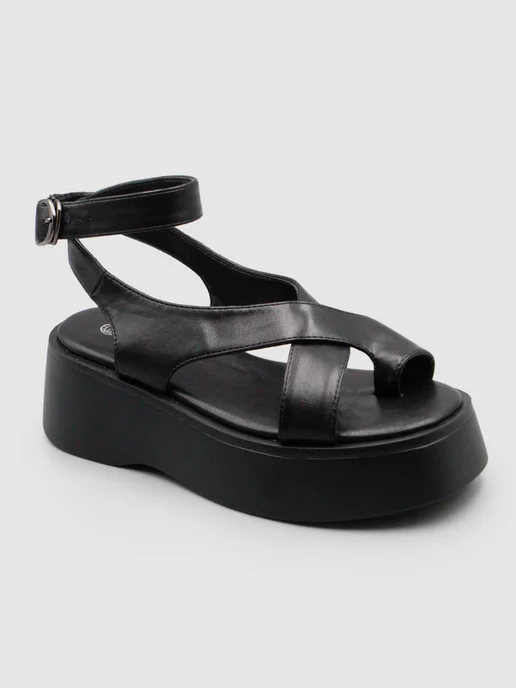 Beon Wear Босоножки летние на платформе без каблука, черный, фото 8