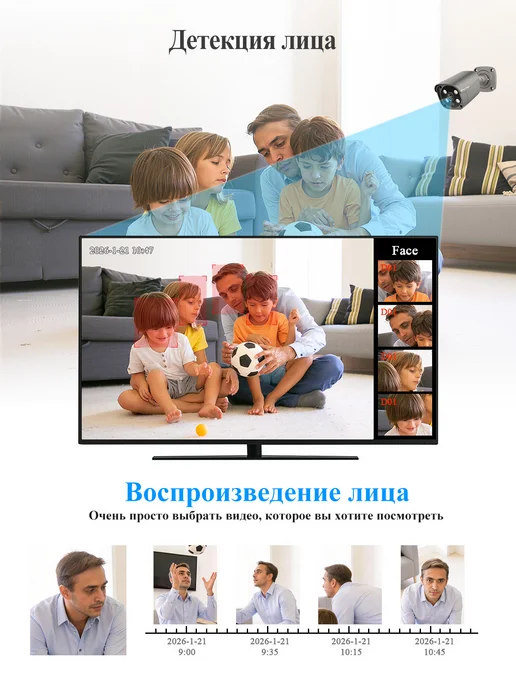Techage Комплект видеонаблюдения IP на 4 камеры POE 5Мп (c HDD 1Тб), 1 ТБ, фото 4