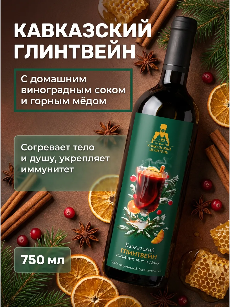 Безалкогольный глинтвейн кавказский 750 мл