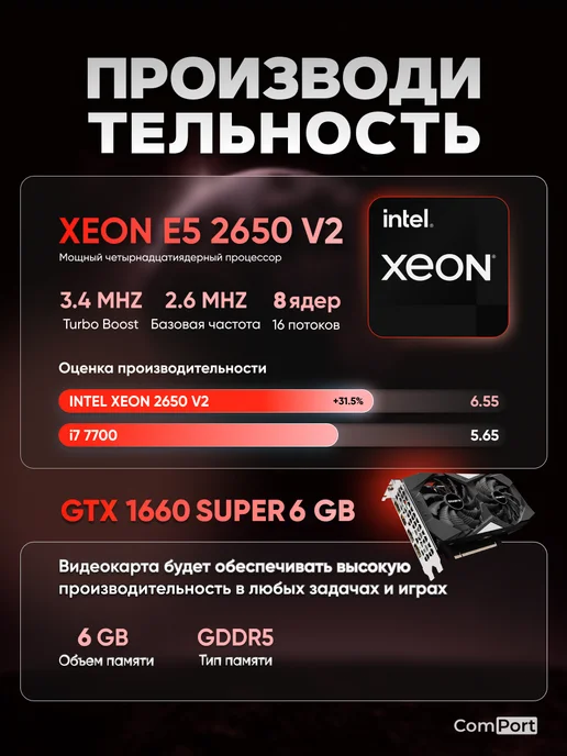 Comport Игровой Компьютер Core i7 GTX 1660 Super 32 ГБ SSD 512 GB, 32 ГБ, 512 ГБ, фото 8