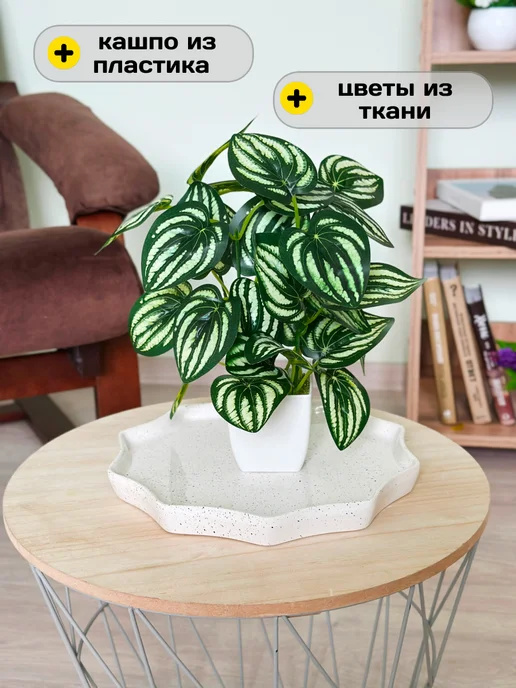 GreenHol Искусственное растение Фиттония в горшке для декора, вариант, фото 3