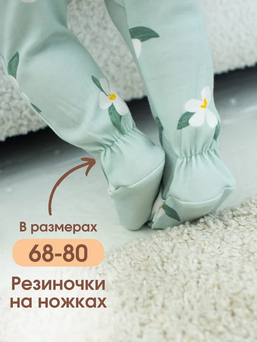 Лисёнок на Неве Слип для новорожденных на молнии Комбинезон для малыша, белый, фото 7