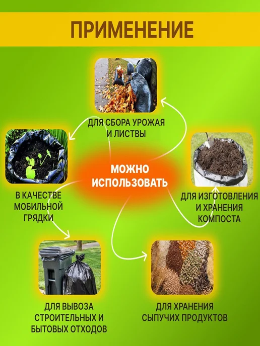 RaDeL Мешки для компоста, садового мусора, листвы 3шт, 3 шт, фото 3