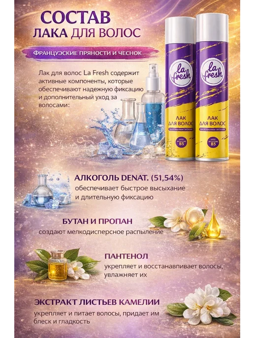 La Fresh Лак для волос профессиональный стайлинг, белый, фото 3
