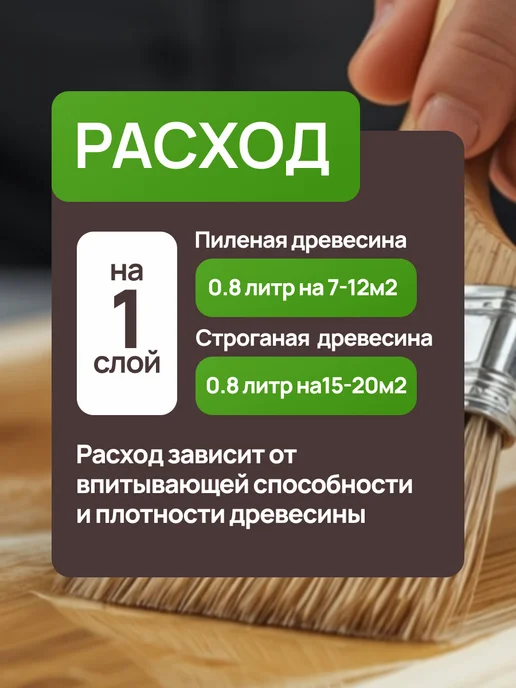 INSHI Масло для дерева с воском дуб 0.8 л, 800 мл, фото 4