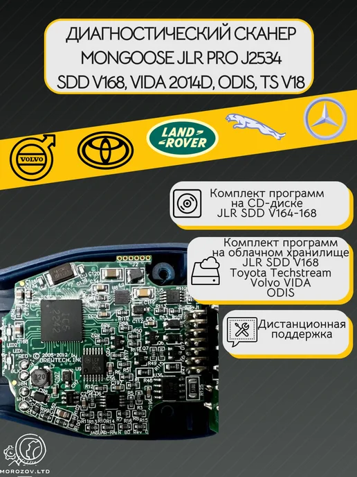 Morozov.LTD Автосканер Mongoose JLR Pro SDD V168 для Volvo и Toyota, синий, фото 2