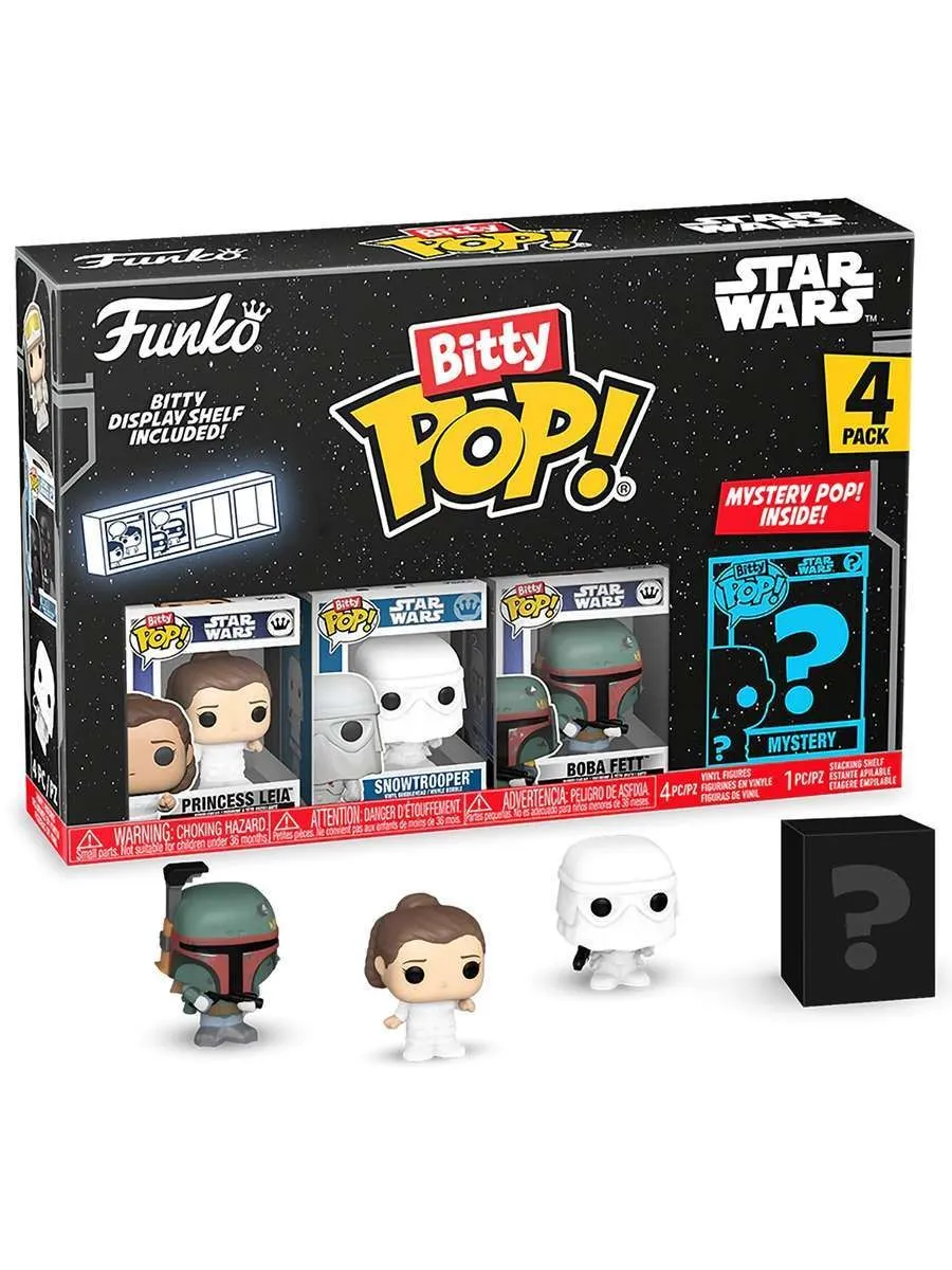 Фигурка Bitty POP Star Wars Leia+Snowtrooper+Boba Fett+? 4PK