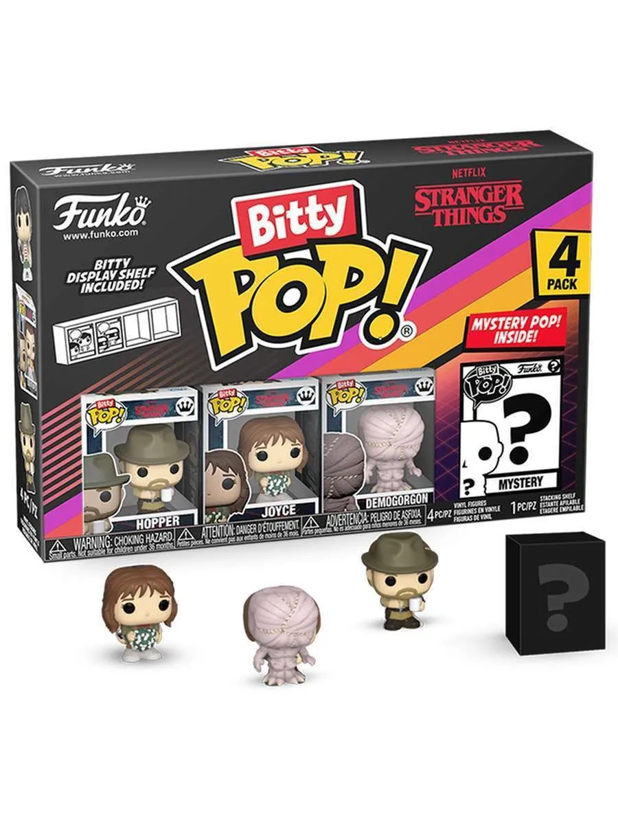 Фигурка Bitty Stranger Things Hopper+Joyce+Demogorgon+? 4PK