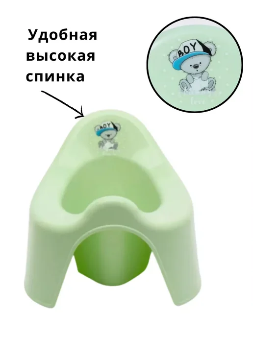 BEROSSI Горшок детский анатомический с крышкой, зеленый, фото 3