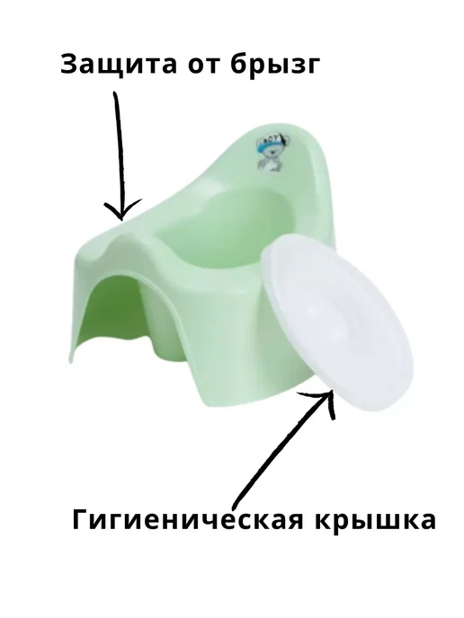 BEROSSI Горшок детский анатомический с крышкой, зеленый, фото 4