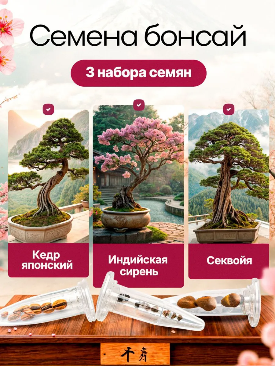 Бонсай семена Кедр Сирень Секвойя