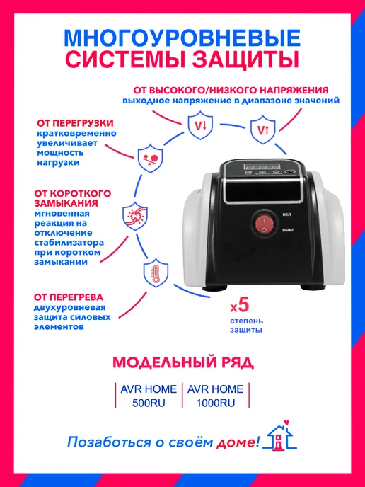 SmartWatt 500Вт, AVR HOME 500RU релейный стабилизатор напряжения, 500 Вт, фото 5