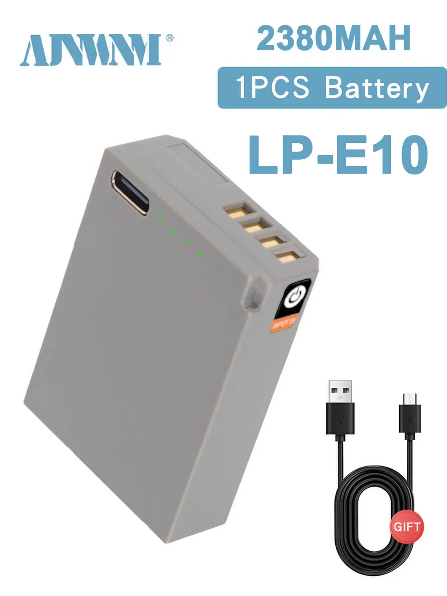 1 шт LP-E10 USB-аккумулятор типа C 2380 мАч
