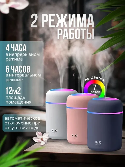 TOP-Store Аромадиффузор увлажнитель воздуха H2O, серый, фото 2