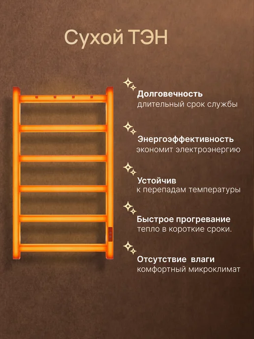 ErikNar Полотенцесушитель электрический 500x800, 500x800, фото 4