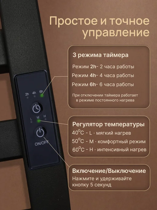 ErikNar Полотенцесушитель электрический 600x800, 400x800, фото 3