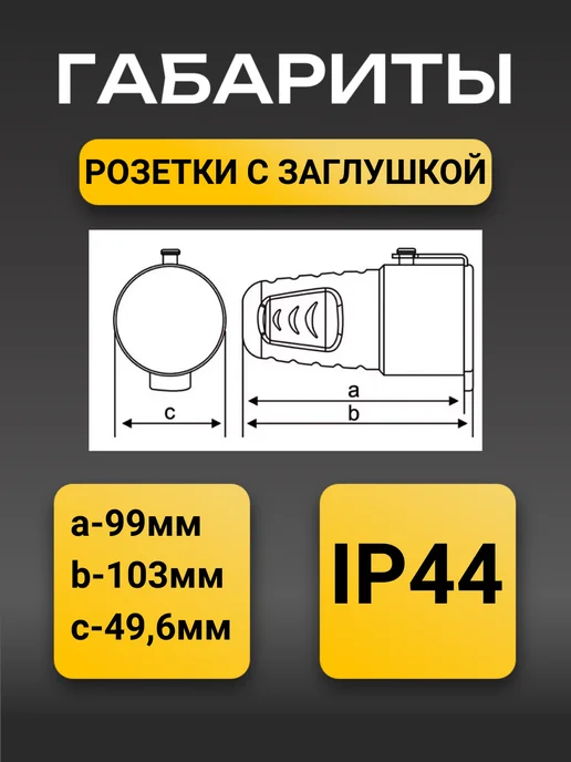 Розетка переносная с заглушкой каучук 16А, вариант, фото 3