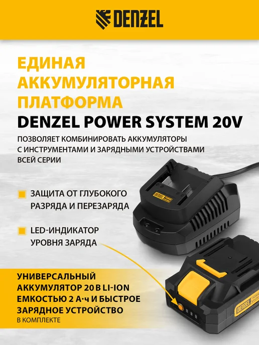 DENZEL Газонокосилка аккумуляторная CLM-22, 22 см, портатив. 58860, 22 см портатив. 58860, фото 4