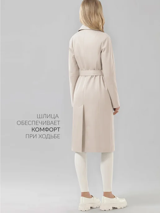 AVALON Плащ двубортный элегантный, бежевый, фото 6