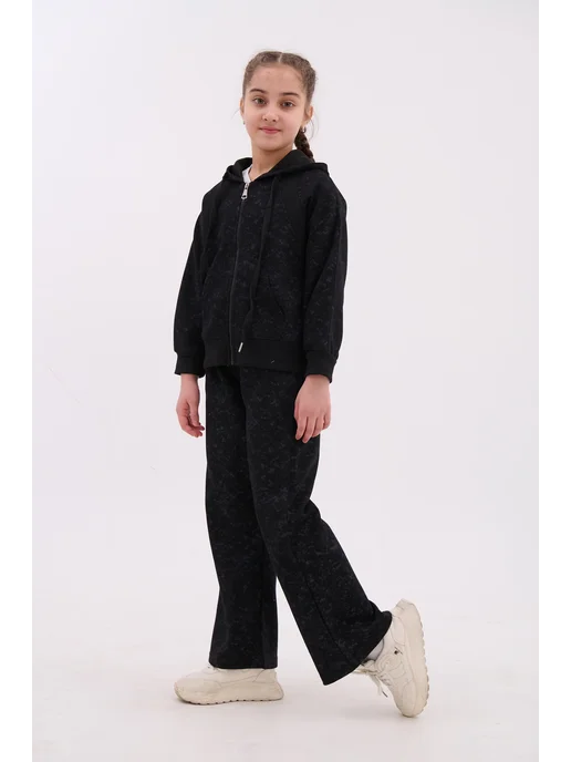 LJ Fashion Спортивный детский костюм на молнии, черный