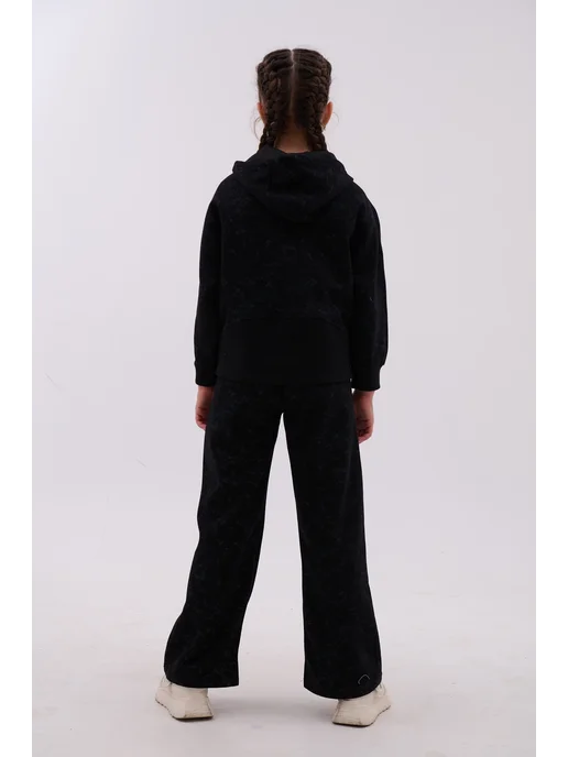 LJ Fashion Спортивный детский костюм на молнии, черный, фото 6