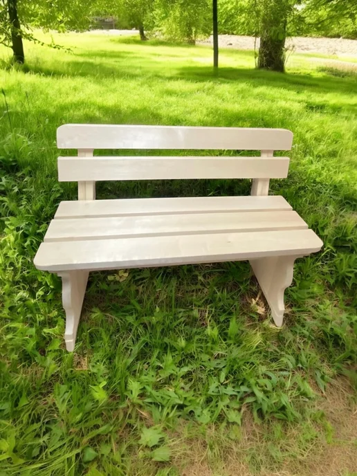 Скамья деревянная 120х40х44 для бани, лавка со спинкой, 100x30x44, фото 5