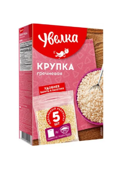 Увелка Крупка гречневая, 5 пакетиков, 400 г, 400 г