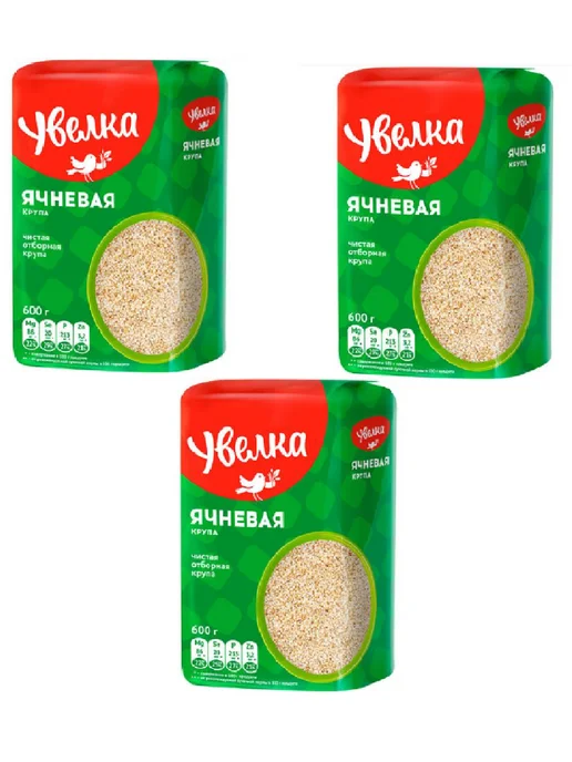 Увелка Крупа ячневая, 600 г, 3 шт, 600 г, 3 шт