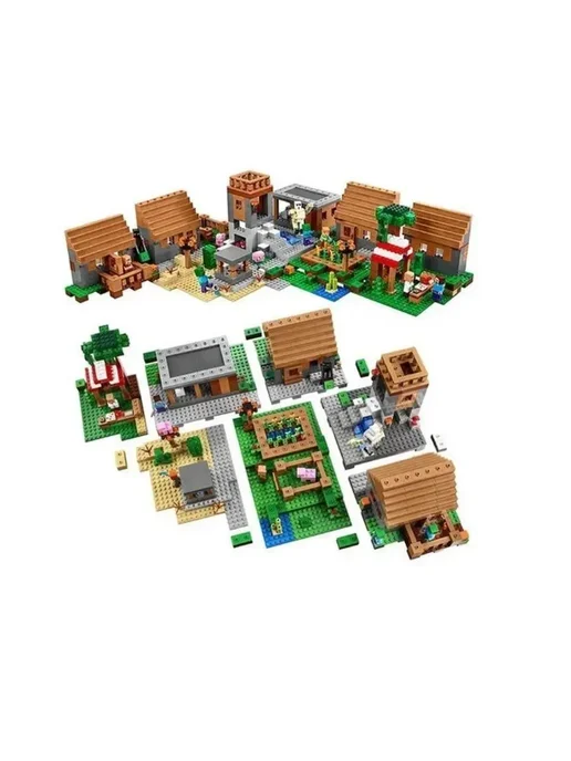 LEGO Конструктор Майнкраф большая деревня 1600 деталей Mincraft, вариант, фото 4
