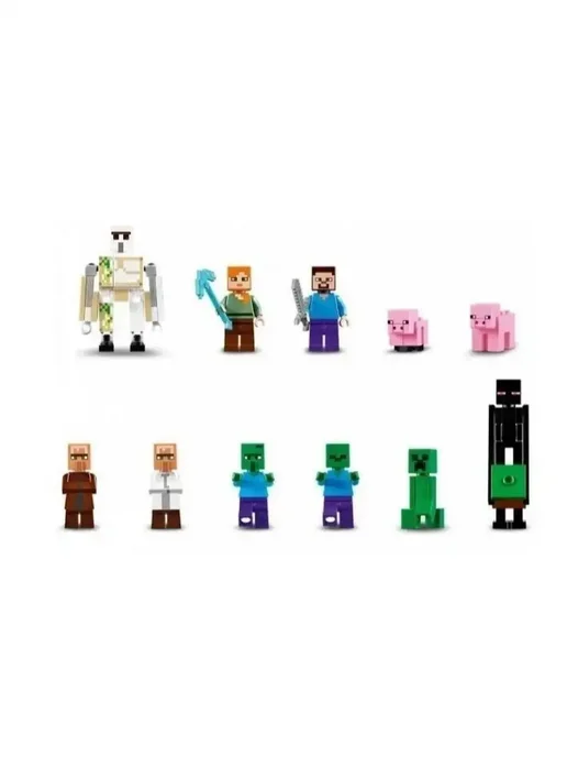 LEGO Конструктор Майнкраф большая деревня 1600 деталей Mincraft, вариант, фото 6