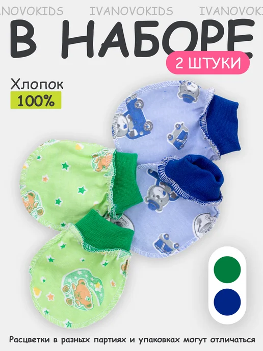 IVANOVO KIDS Комплект антицарапок для малышей 2 шт, 2 шт