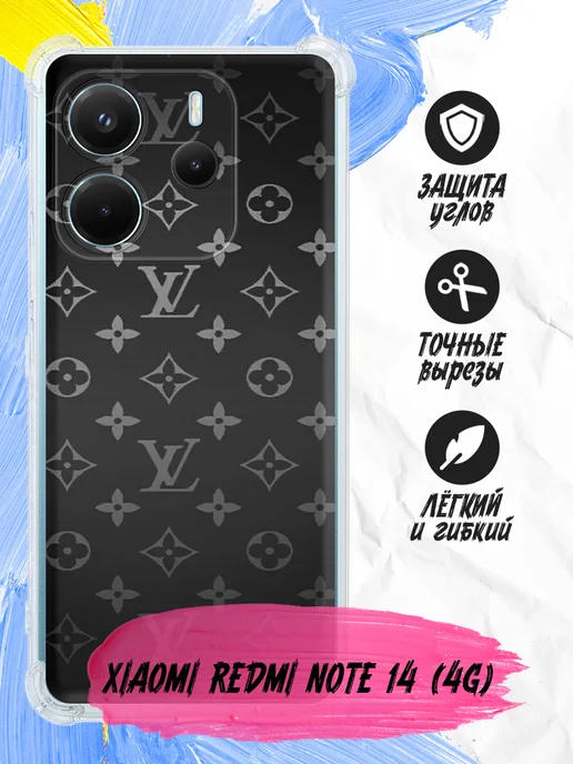 Чехол на Xiaomi Redmi Note 14 (4G) прозрачный с принтом