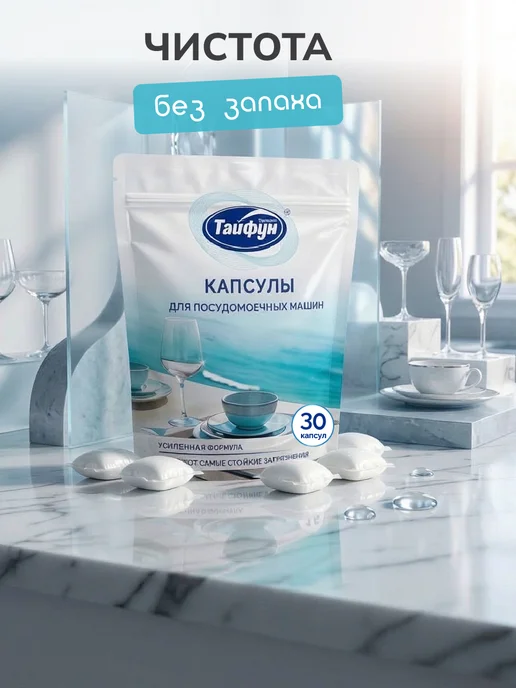 Тайфун Капсулы для посудомоечной машины 30 шт, 30 шт, фото 2