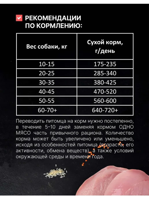 Сухой корм Одно Мясо О.М. для собак, индейка, мясо, 0,8 кг, фото 5