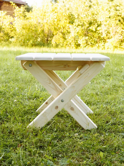 Wooden-world Столик складной деревянный для шезлонгов, бежевый, фото 2