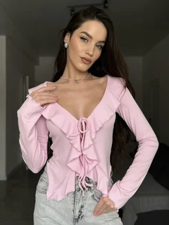 Топ с воланами вечерний со шнуровкой на груди у2к YESFASHION 338729194 купить за 1 688 ₽ в интернет‑магазине Wildberries