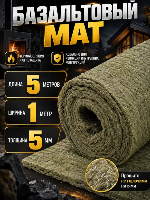 Базальт МИО Утеплитель базальтовый мат, серый
